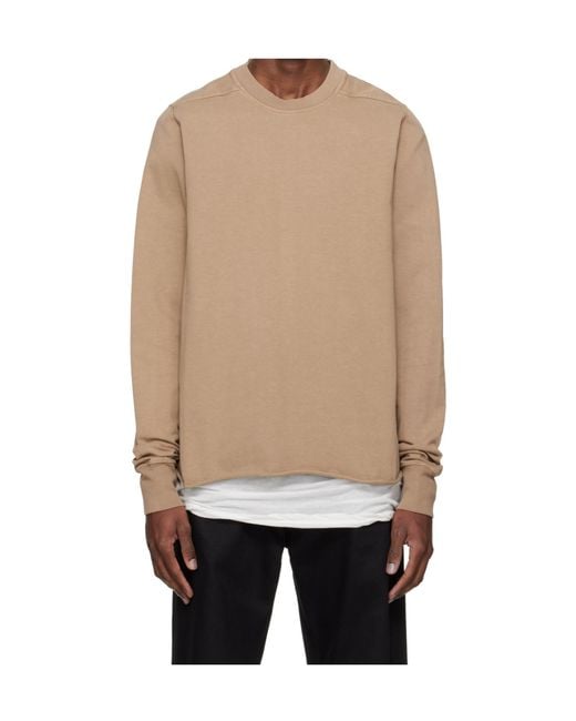 Rick Owens Natural Temple Crew Neck Sweatshirt for men