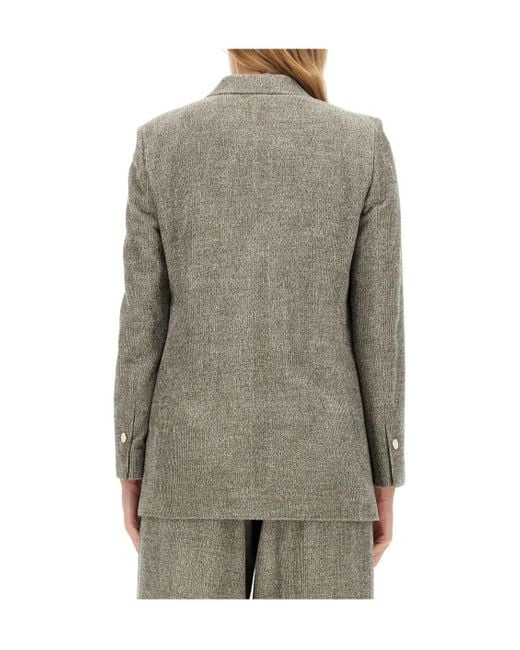 Alysi Gray Double-Breasted Long Sleeved Blazer