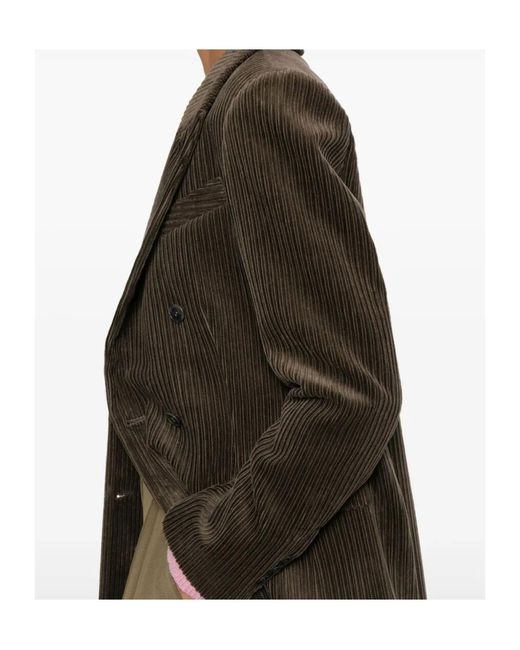 P.A.R.O.S.H. Green Double-Breasted Corduroy Blazer