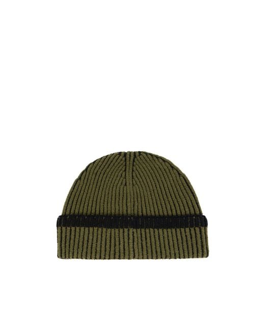 Stone Island Green Compass Patch Beanie for men