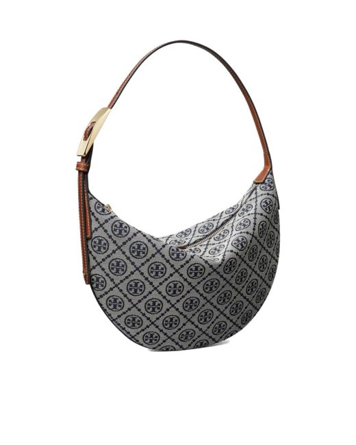 Tory Burch Gray T Monogram Small Balloon Bag