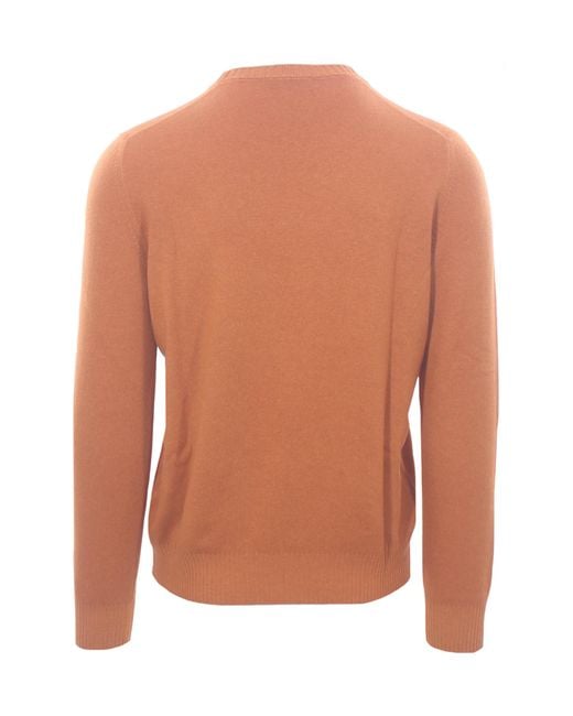 Gran Sasso Brown Long-Sleeved Sweater for men