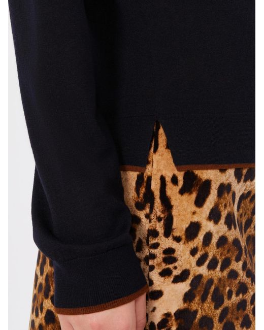 Max Mara Blue Studio Targa Contrast Trim Cardigan