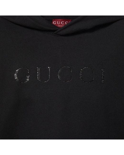 Gucci Black Cotton Sweatshirt With Frontal Logo for men