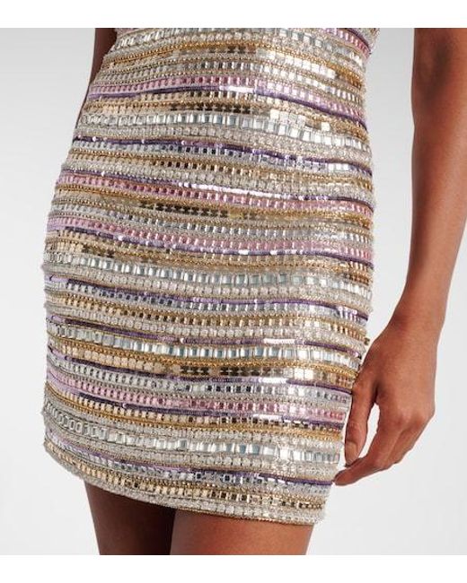 Jenny Packham Gray Nancy Embellished Minidress