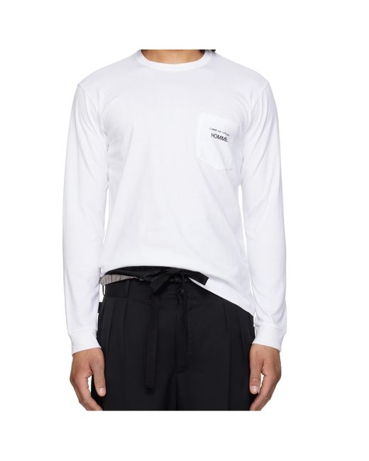 Comme des Garçons White Long Sleeve T-Shirt for men