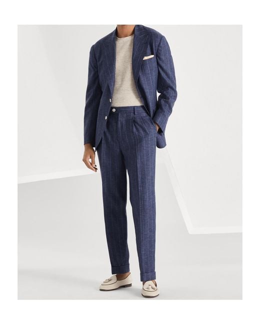 Brunello Cucinelli Blue Virign Wool Blazer for men