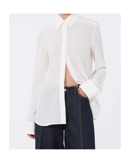 Sportmax Elisir Silk Shirt in White | Lyst