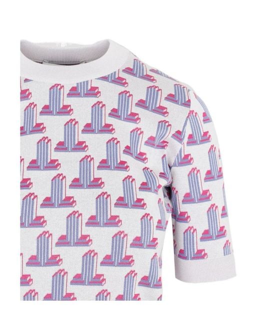Lanvin Pink Pattern Knitted T-Shirt
