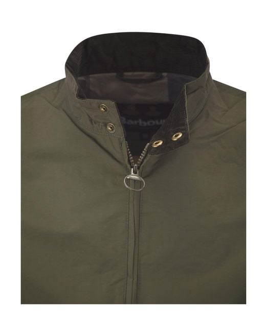 Barbour Green Zip-Up Bomber Jacket for men