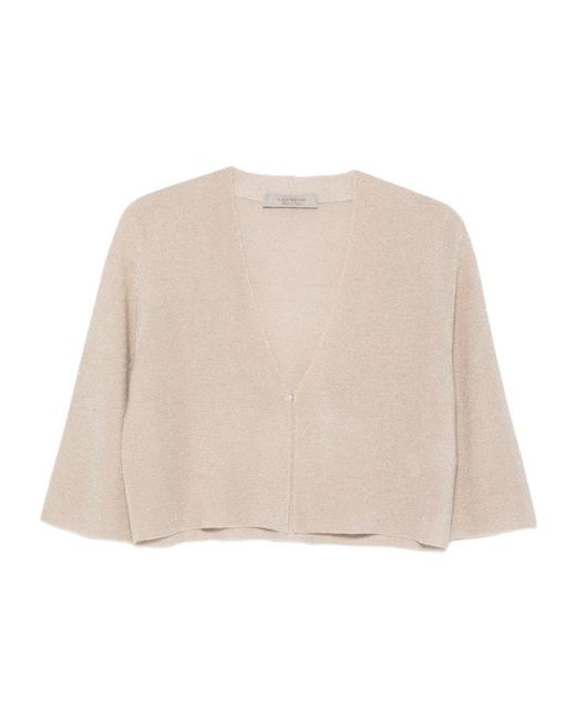D.exterior Natural Metallic-Effect Cropped Jacket
