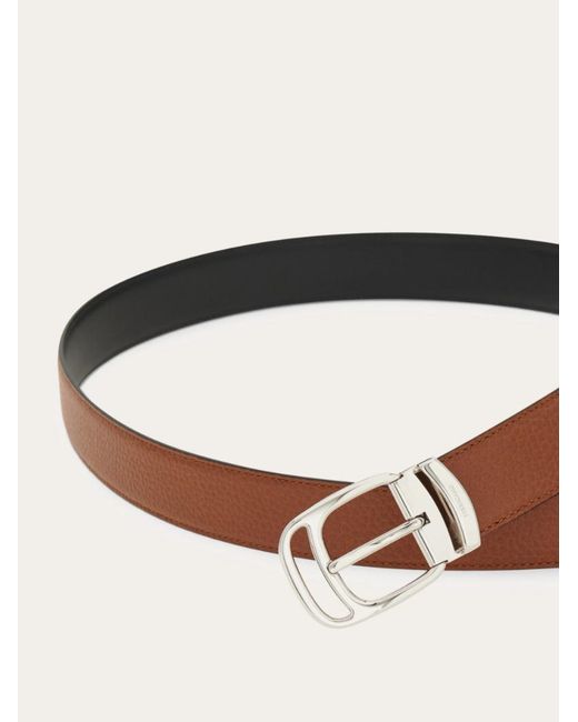 Ferragamo White Reversible And Adjustable Belt for men