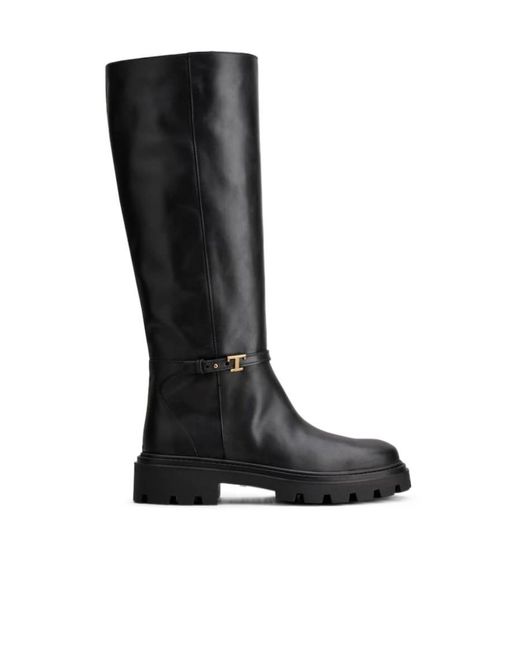 Tod's Black T Timeless Knee-High Boots