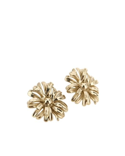 Dries Van Noten Metallic Floral Earrings