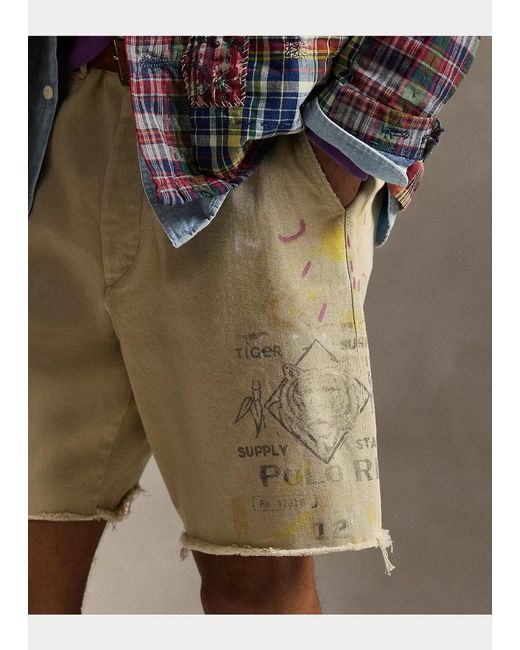 Polo Ralph Lauren Natural Frayed-Hem Shorts for men