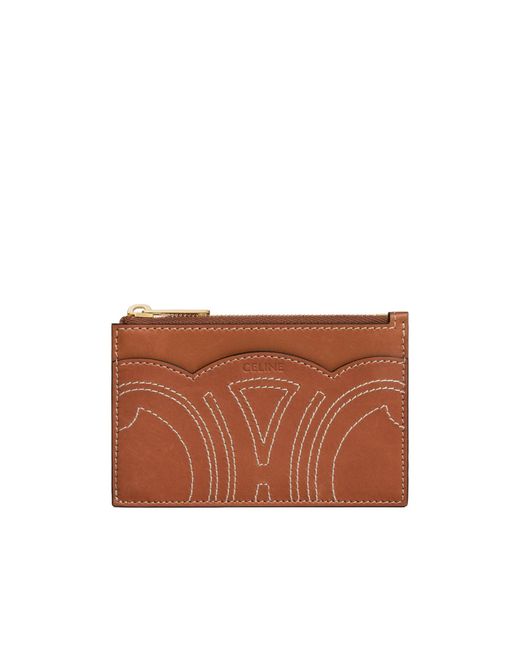 Céline Brown Zipped Card Holder