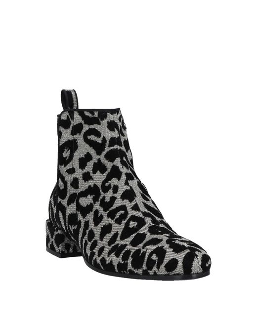 Dolce & Gabbana Black Leopard-Print Ankle Boots