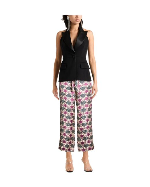 Max Mara White Printed Casual Trousers