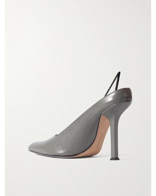 Calvin Klein White Crinkled-Leather Pumps