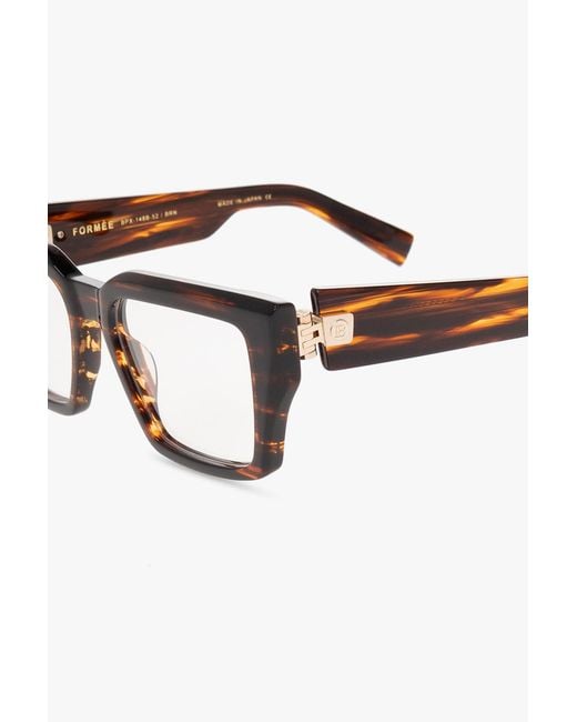 Balmain White Eyewear Square Frame Glasses