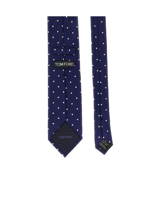 Tom Ford Blue Polka Dot Silk Tie for men