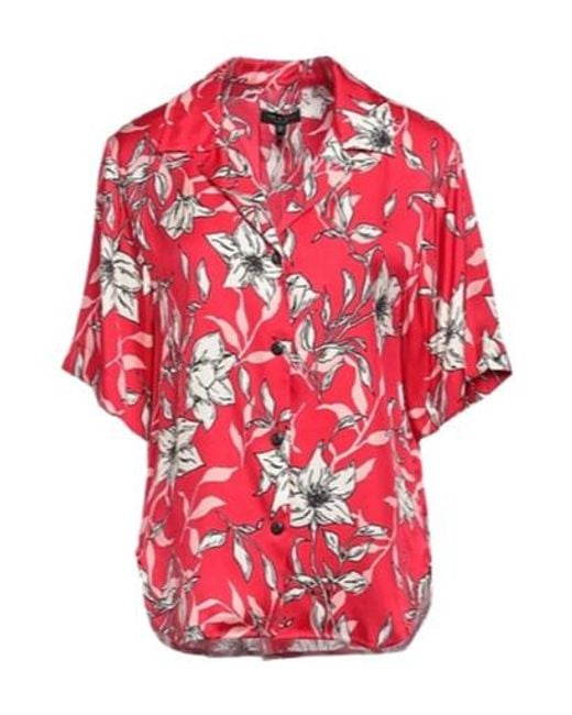 Rag & Bone Red Printed Short-Sleeved Shirt