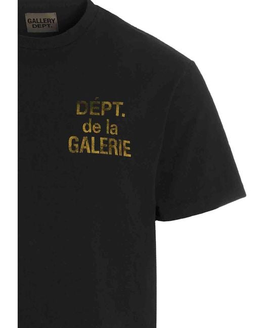 GALLERY DEPT. Black Printed Crew Neck T-Shirt for men