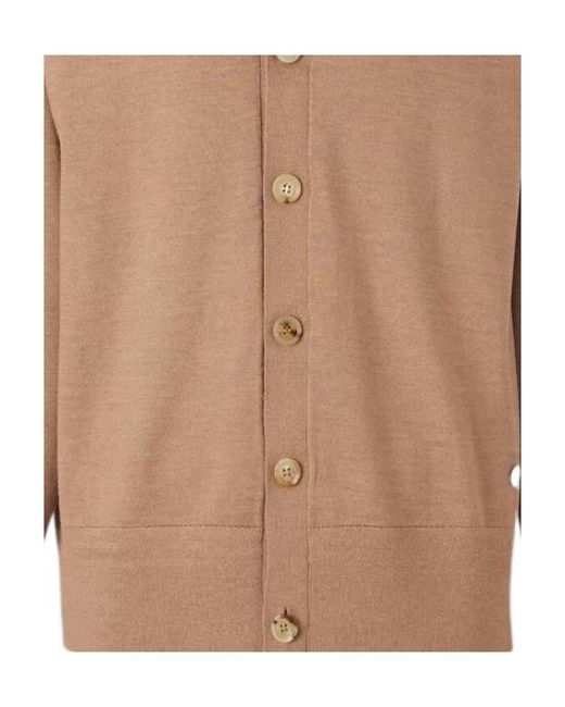 Burberry Brown V-Neck Button-Up Cardigan for men