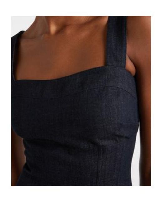 Veronica Beard Blue Rosaura Floral Denim Midi Dress