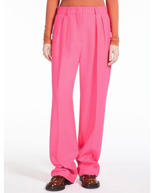 Sportmax Pink Belt-Loop Casual Pants