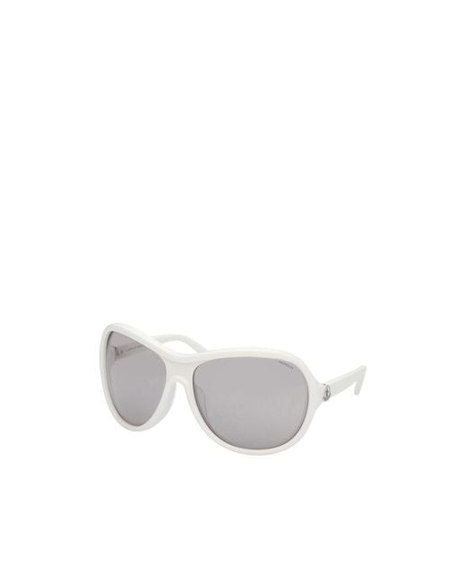 Moncler White Eyewear Butterfly Frame Sunglasses for men