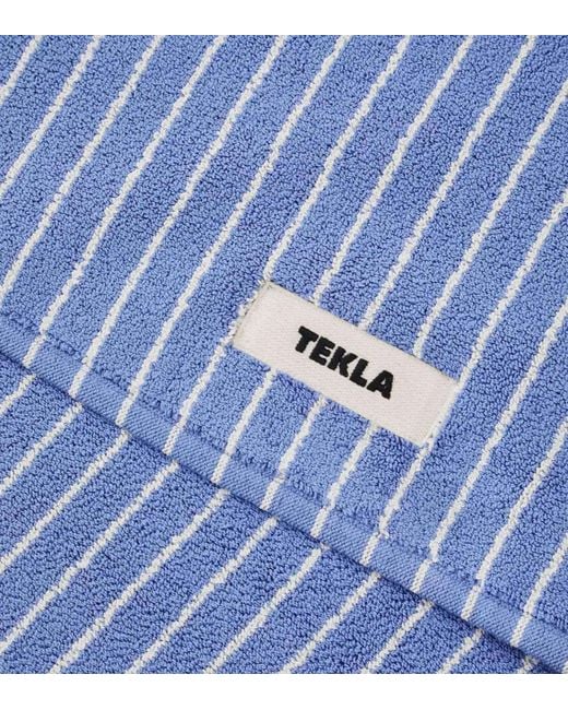 Tekla Blue Striped Bathroom Mat