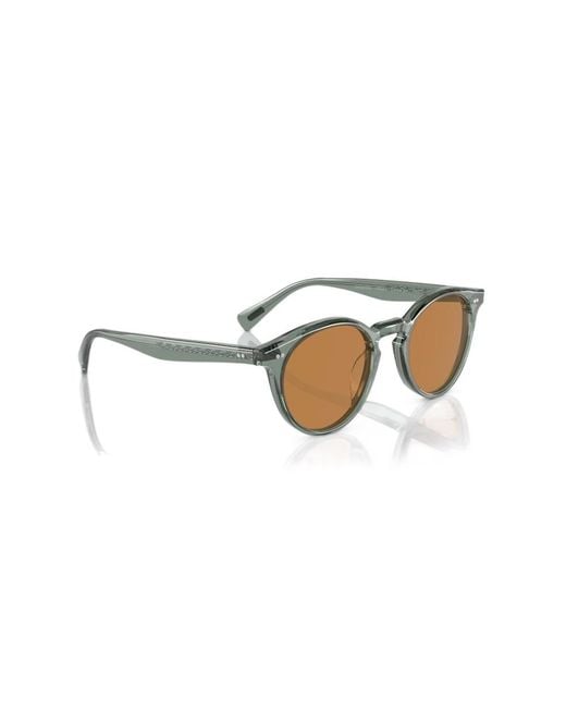 Oliver Peoples White Romare Oval Frame Sunglasses for men