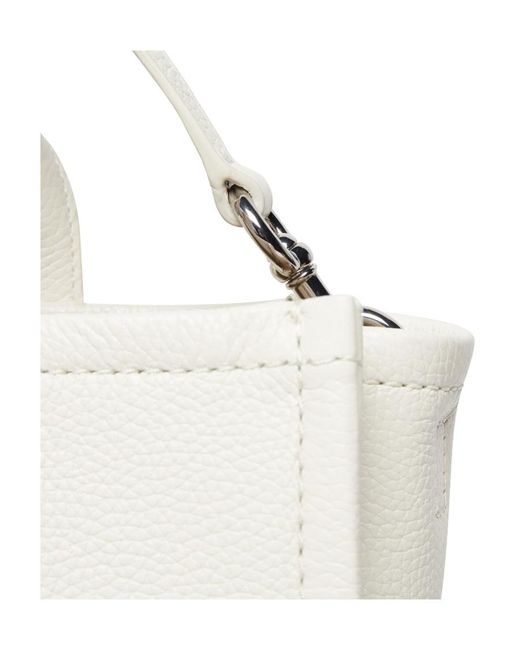 Marc Jacobs White Logo Medium Tote Shoulder Bag