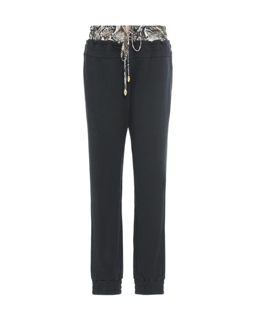 Just Cavalli Gray Layered Snake Print Pants