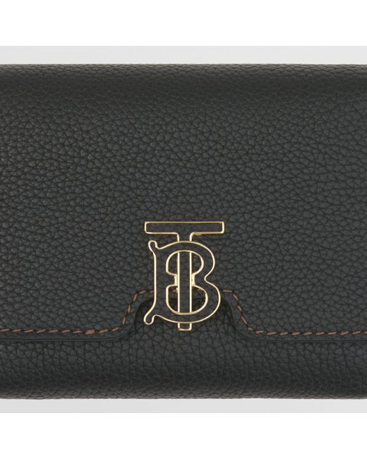 Burberry Black Logo Plaque Trifold Wallet
