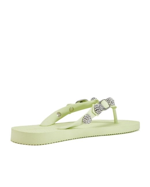 Balenciaga Green Cagole Thong Sandals