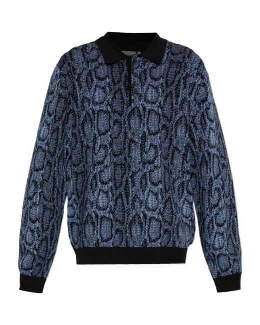 Carhartt Blue Patterned Polo Shirt for men