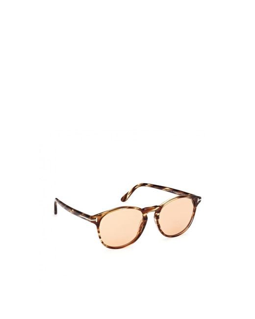Tom Ford Natural Eyewear Lewis Round Frame Sunglasses for men