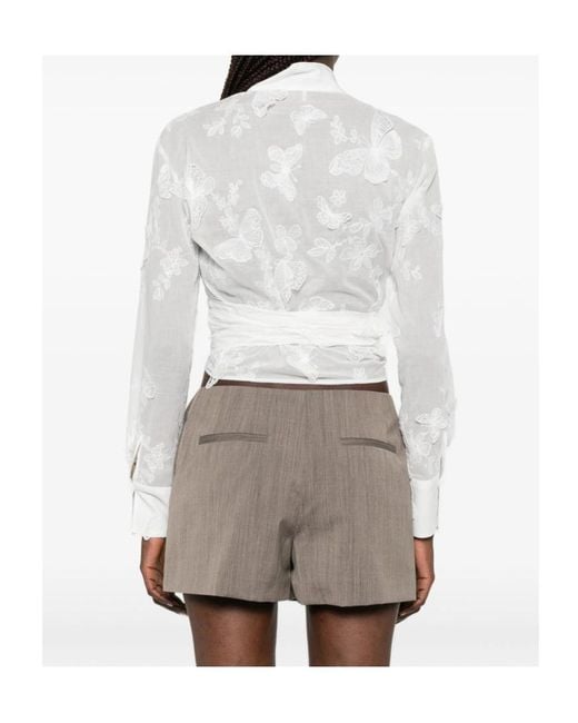 Mazzarelli White Long-Sleeved Shirt