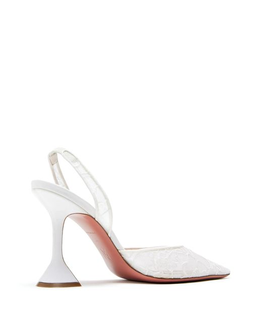 AMINA MUADDI White Pointed-Toe High-Heeled Sandals