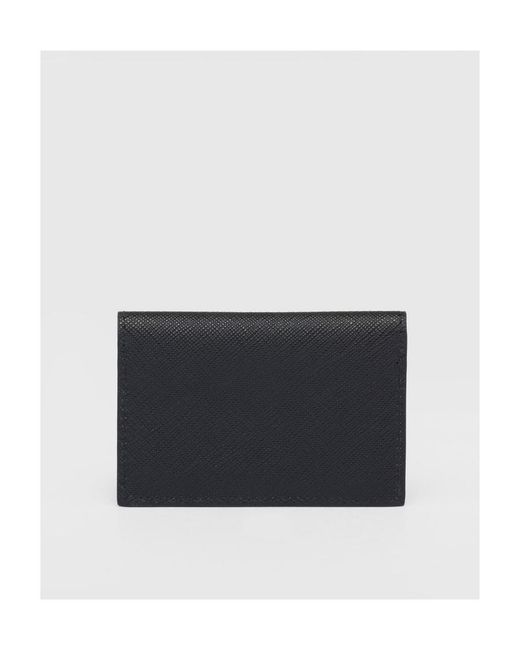 Prada Blue Saffiano Leather Card Holder
