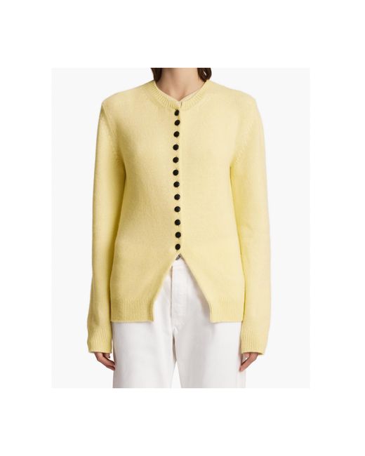 Khaite Yellow Josette Button Cardigan