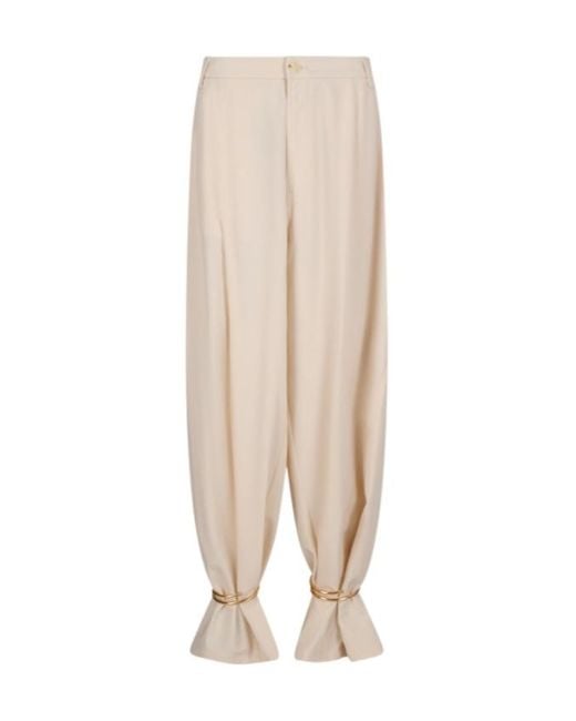 DARKPARK Phebe Cuff-Adorned Wide-Leg Pants in Natural | Lyst
