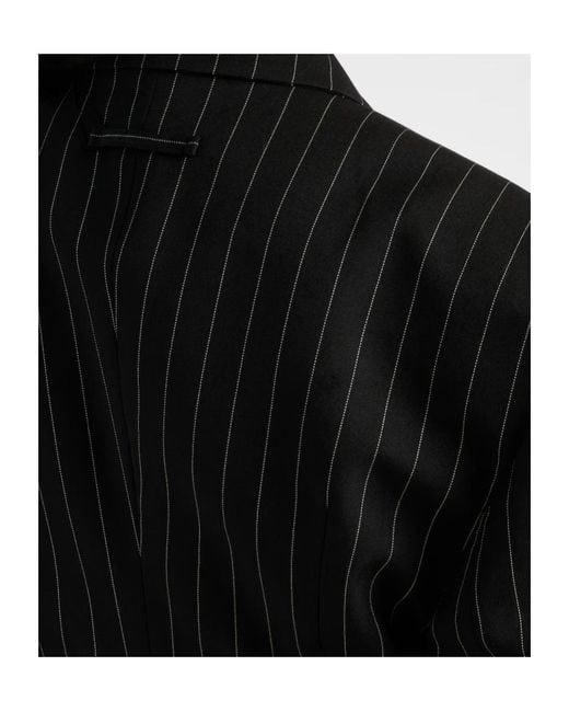 Jean Paul Gaultier Black Pinstripe Cropped Blazer