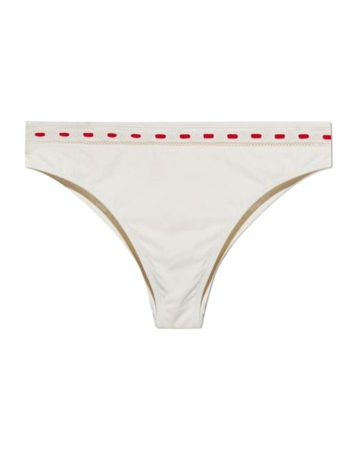 Posse White Low-Rise Bikini Bottoms