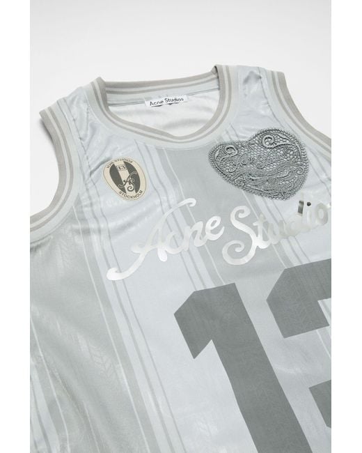 Acne Blue Sports Jersey Tank Top for men