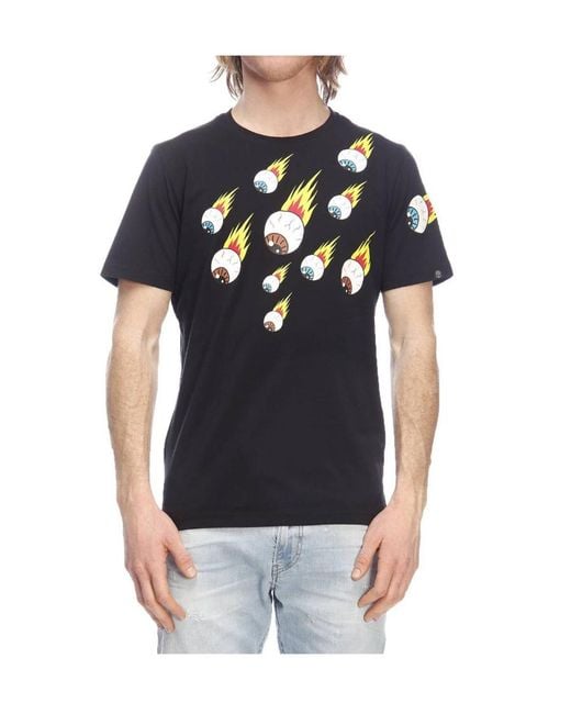Hydrogen Black T-Shirt With Round Neck And Short Sleeves for men
