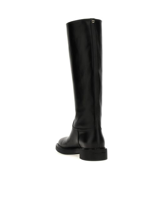 Gianvito Rossi Black Moka Round Toe Boots