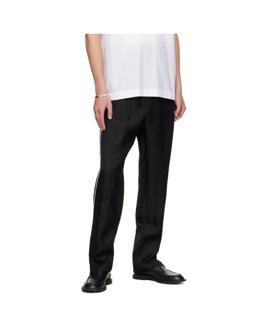 Jil Sander Black Piped-Trim Trousers for men
